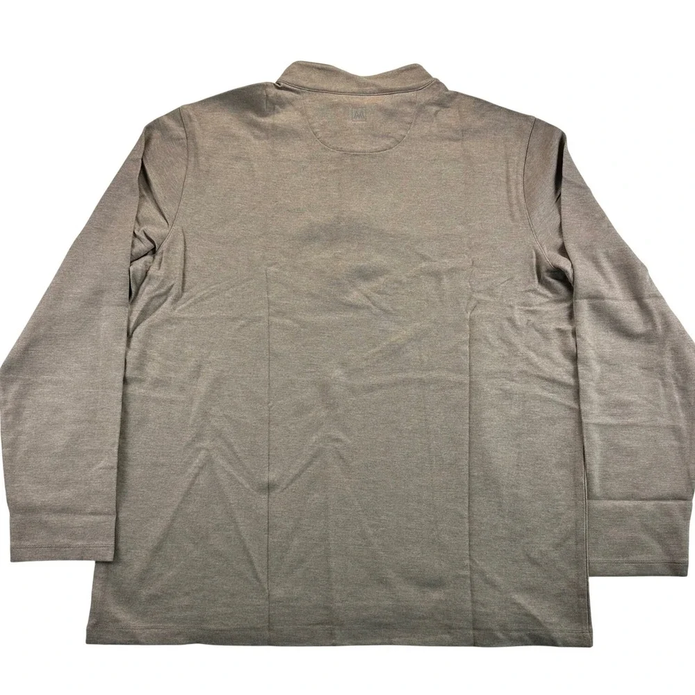 Mizzen+Main Mens ProFlex Quarter Zip Pullover Light Pastel Brown Large NEW Golf